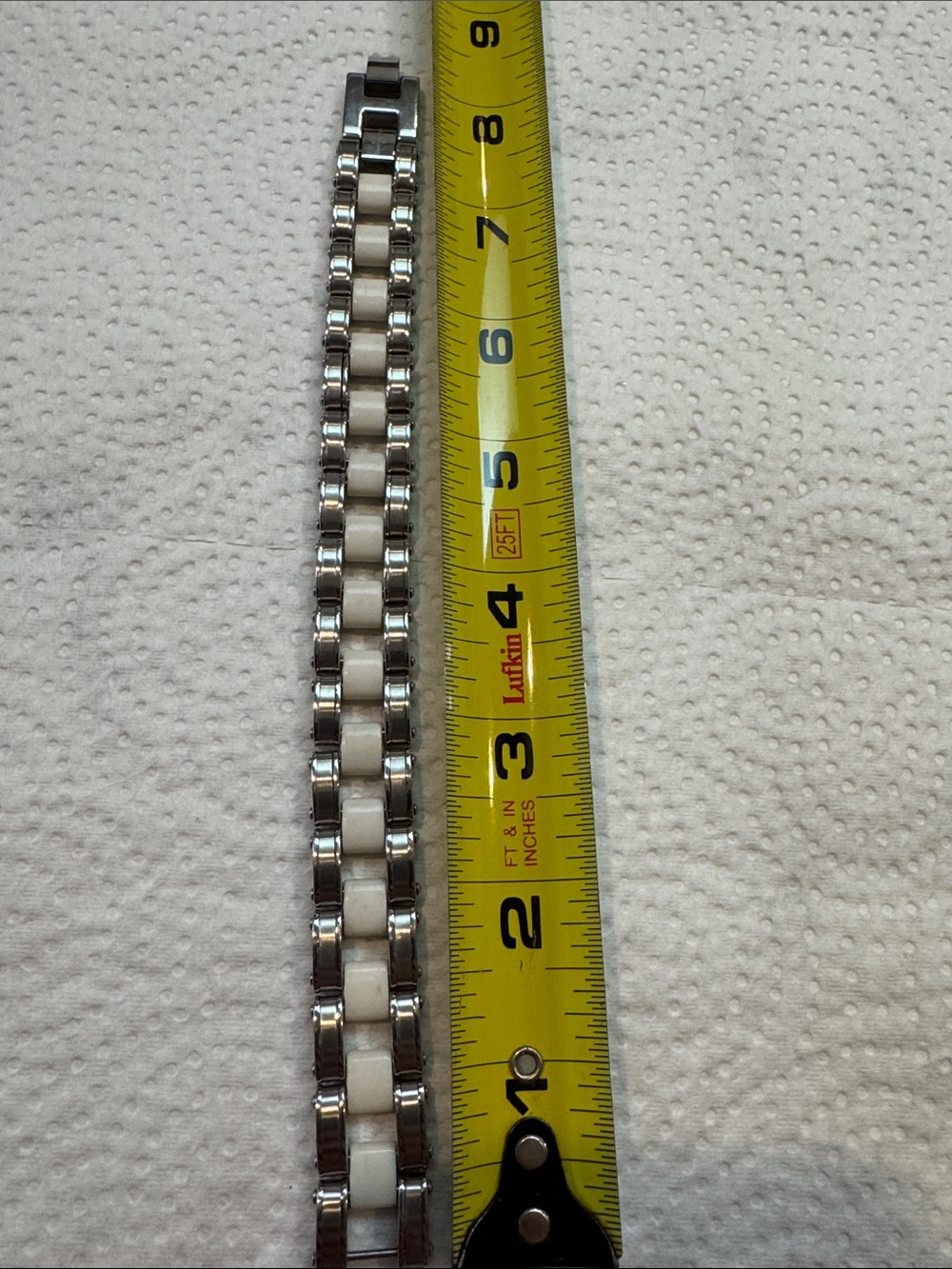 Aldo Silver and White Men's Chain Bracelet